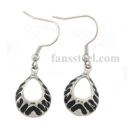 black enamel twill water drop earring FSE14PR8 - Click Image to Close